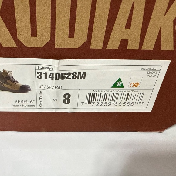 Kodiak Boots Men's Rebel 6" High Size 8 - Steel Toe, Steel Plate, Leather Boots - Picture 3 of 14